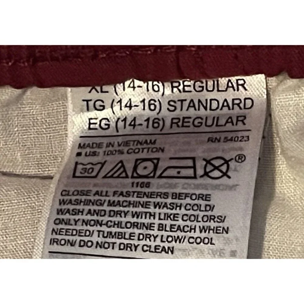 Old Navy Boys Jogger Shorts Size XL 14-16 Burgundy Pull On Drawstring
